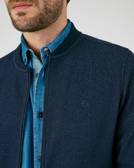 Sweat zippé maille fantaisie