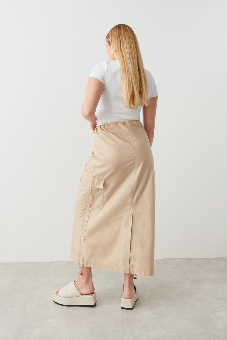 Long cargo skirt