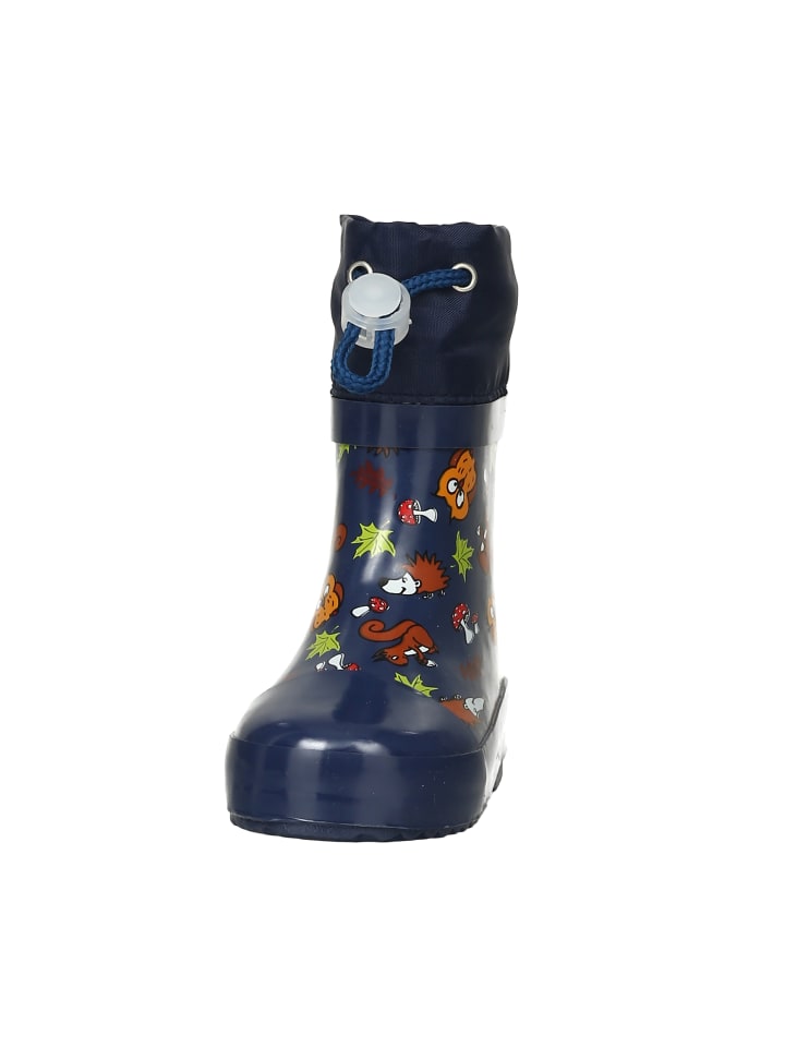 Playshoes Gummistiefel Halbschaft Waldtiere gefüttert in Marine günstig kaufen