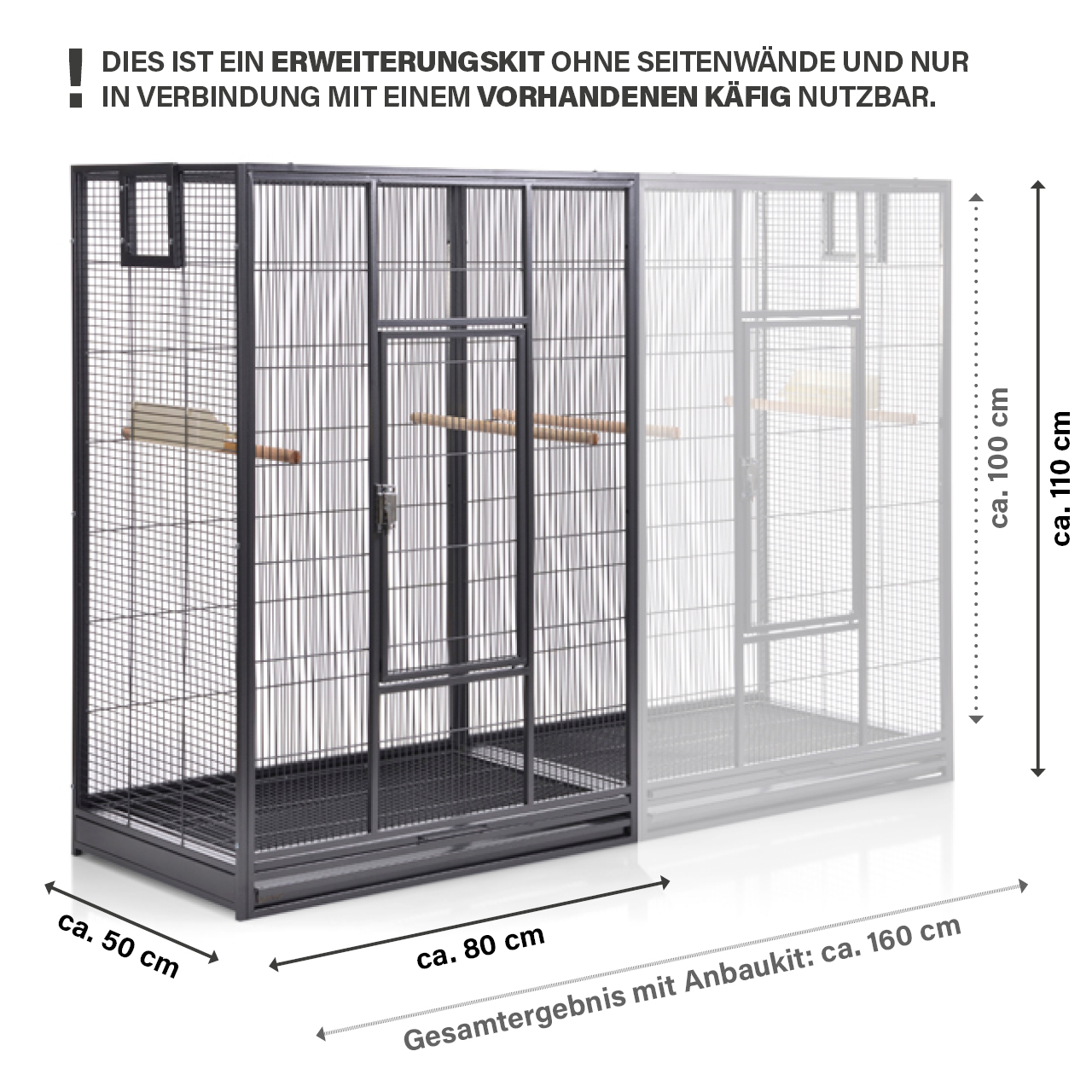 Montana Cages Käfige & Volieren Montana Cages Voliere Anbaukit Melbourne dunkelgrau