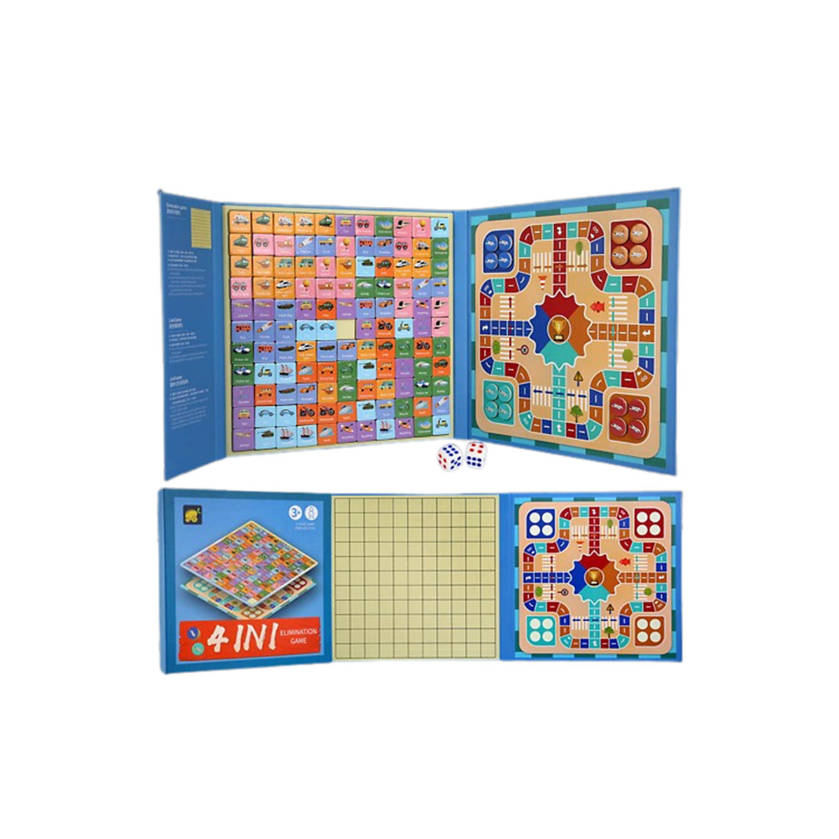 Kinderspielzeug aus Holz für die frühe Bildung 2-in-1-magnetisches Match-Match-Fliegen-Schachspiel