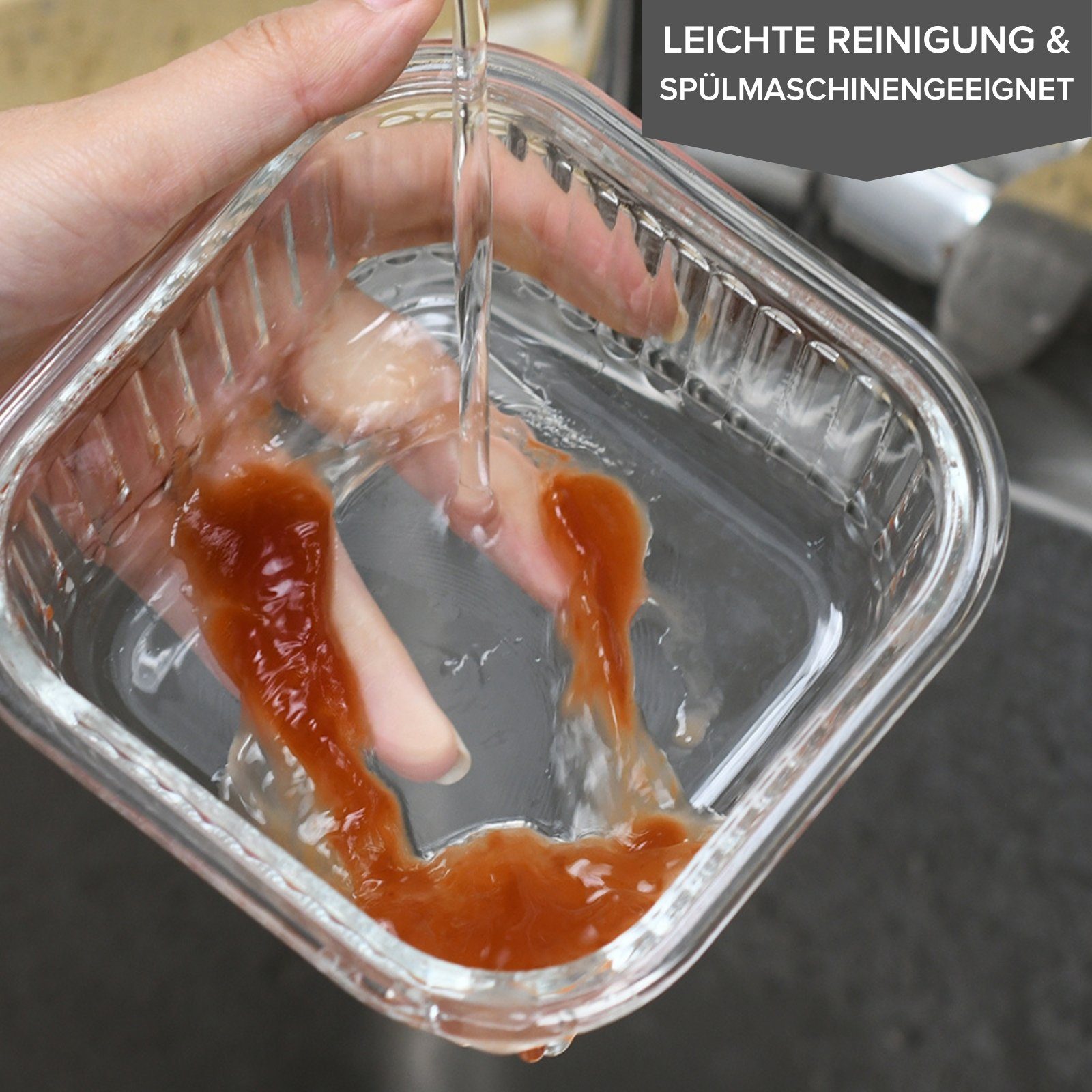 PIE LOCK Vorratsdose Vorratsdosen Glas mit Deckel - Frischhaltedosenset, Borosilikatglas, (PIE LOCK, 3 tlg. rund, Vorratsdosen-Set, Borosilikatglas, Mikrowellendeckel, 400ml, 620ml, 950ml, stapelbar, Frischhaltedose, Brotdose, Meal Prep, 6-tlg., Prem