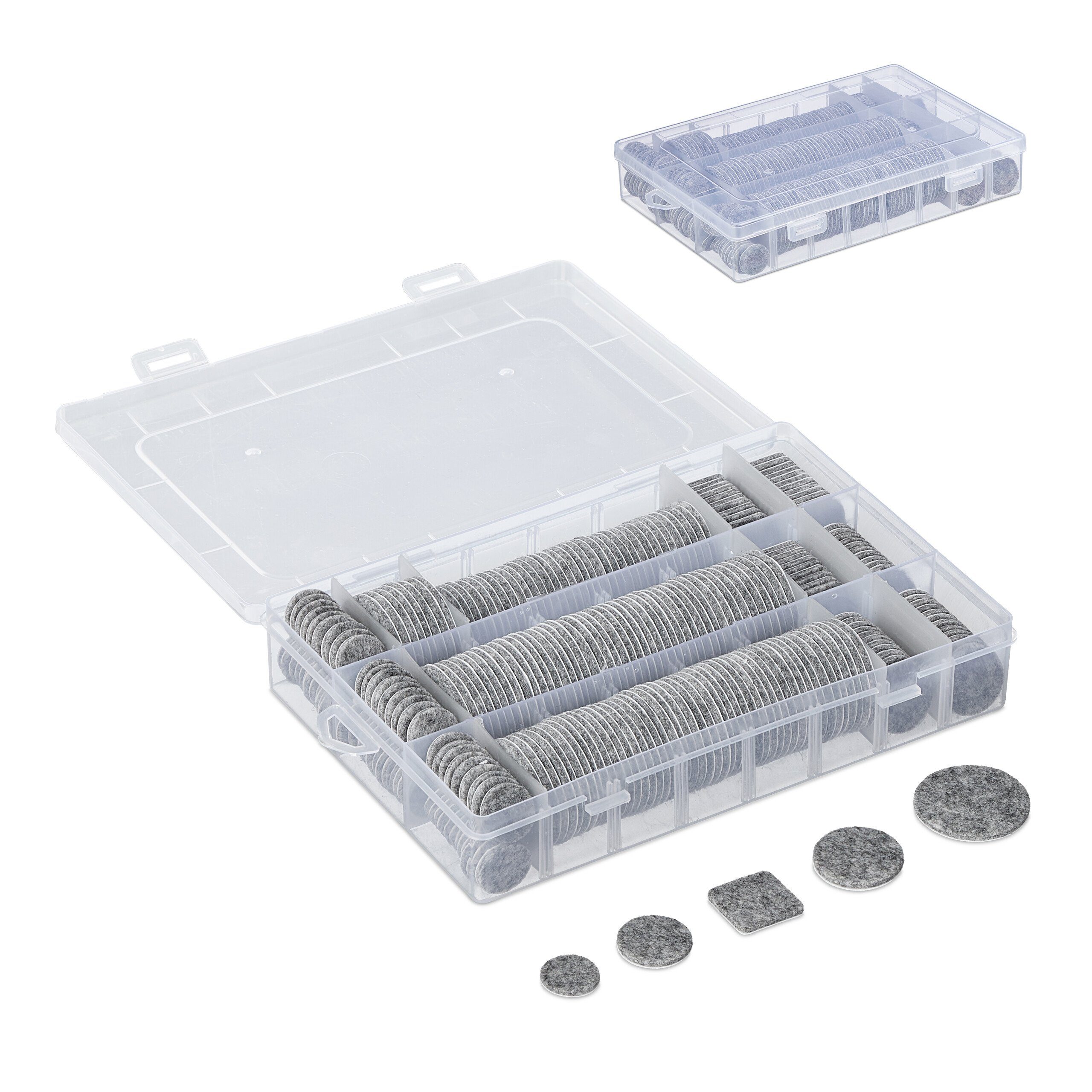 relaxdays Möbelfuß Selbstklebende Filzgleiter 272er Set, Grau
