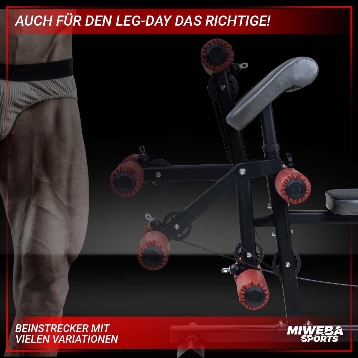 Miweba Sports Kraftstation 50in1 Profi Fitnessstation MK500 Pro - 60 kg Gewichtblock & Butterfly, 14 Gewichtsblöcke (Brustpresse, multifunktionale Kraftstation für zuhause, Fitness Power Station, Sportgeräte für zuhause, Workout, Krafttraining, 50-tl