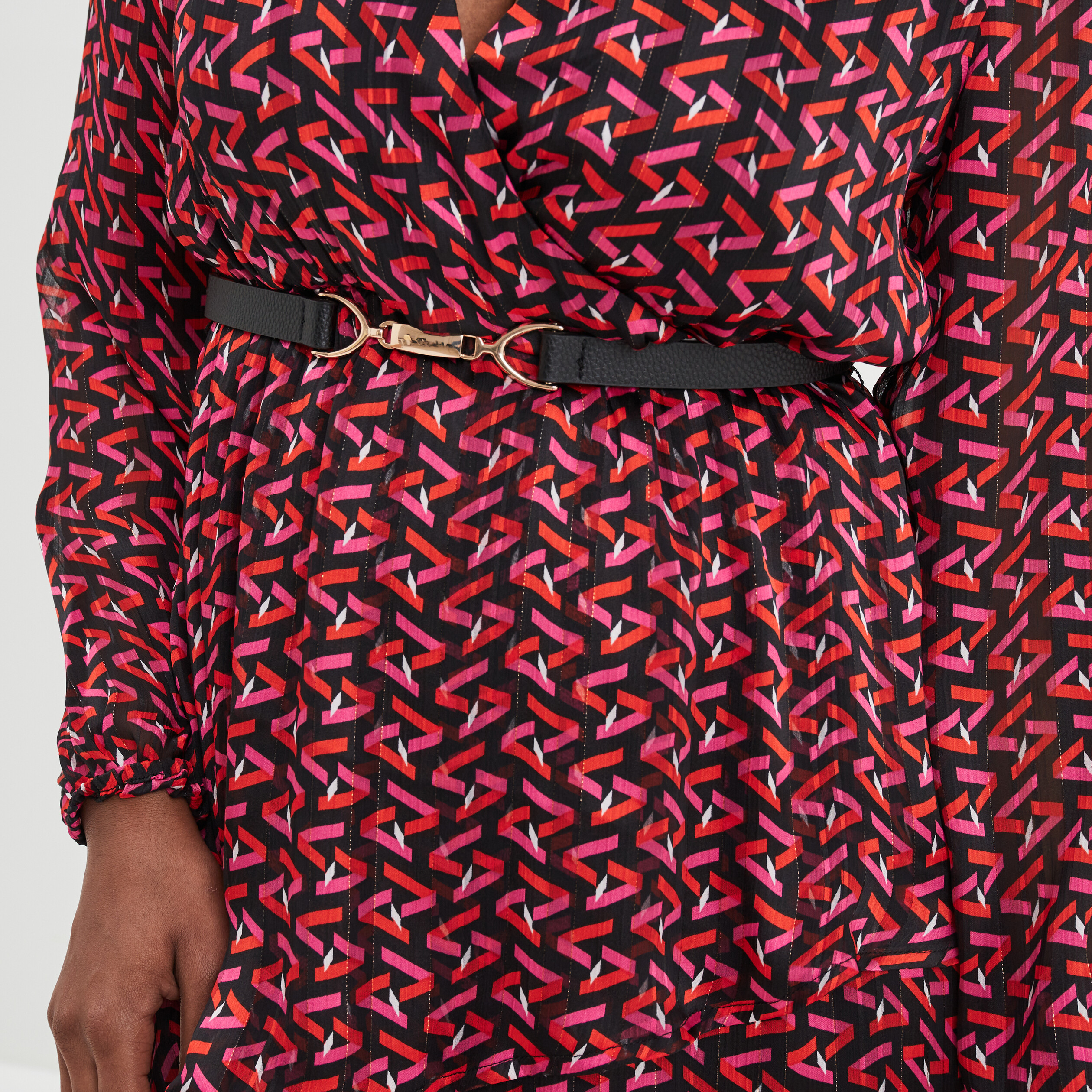 Robe droite ceinturée noir femme | La Halle