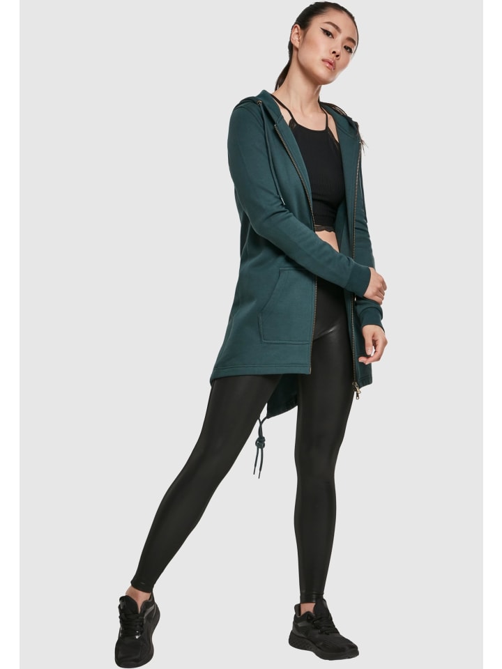 Urban Classics Urban Classics Zip-Kapuzenpullover in bottlegreen günstig kaufen