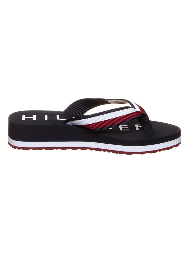 Tommy Hilfiger Shoes Zehentrenner in Schwarz/ Rot/ Weiß günstig kaufen