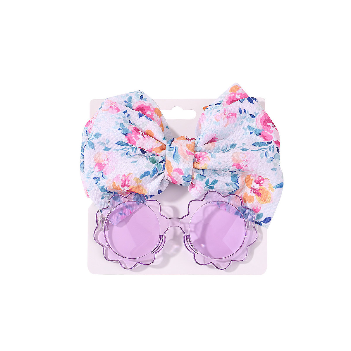 Kinder-Sonnenbrillen-Set mit bedrucktem Schleife-Stirnband Haarschmuck-Set für Kinder