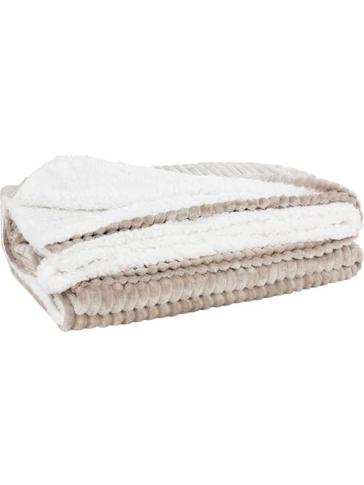 Aspero Flanell Kuscheldecke 150x200 cm Ezeiza in Taupe günstig kaufen 150 x 200 cm