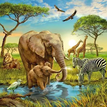 Kinderpuzzle ab 5 Jahren - Tiere der Erde - 49 Teile