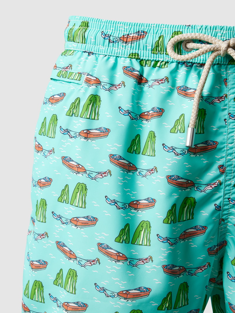 Badehose mit Allover-Muster in hellblau