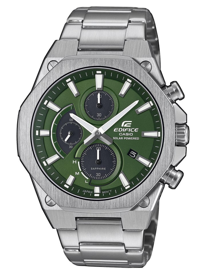 Casio Edifice Solar Chrono Herrenuhr Stahl/Grün günstig kaufen onesize