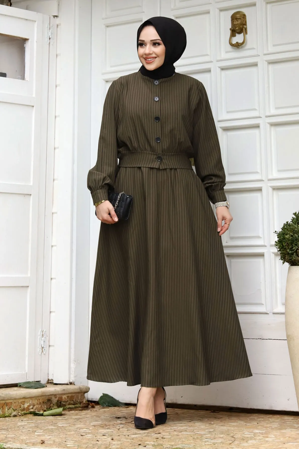 Tesettür Dünyası  Zweiteiler - Khaki - Regular Fit