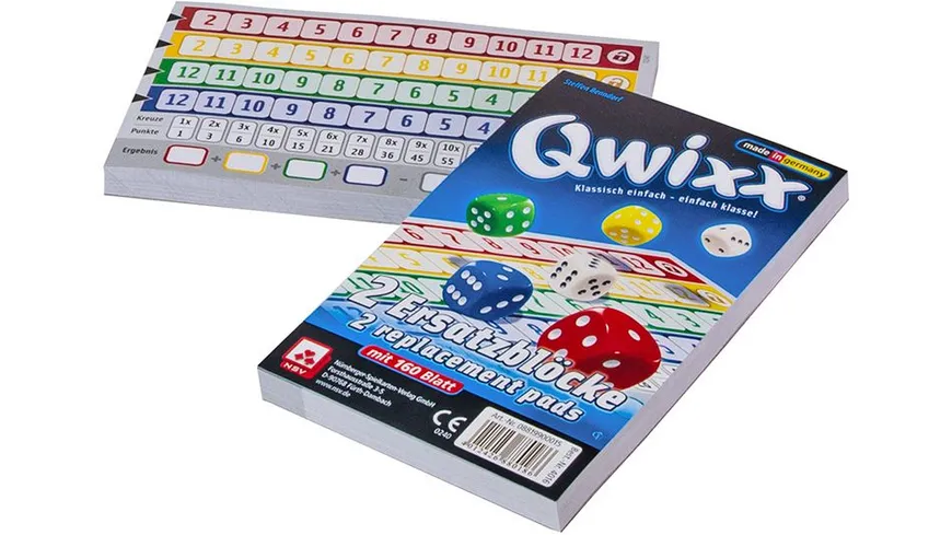 Nürnberger Spielkarten Verlag - Qwixx Original - Ersatzblöcke (2er)