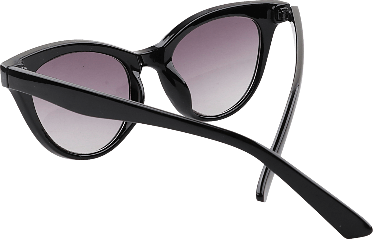 Sonnenbrille Erwachsene schwarz Cat-Eye Form mit leicht getönten Scheiben, 1 St
