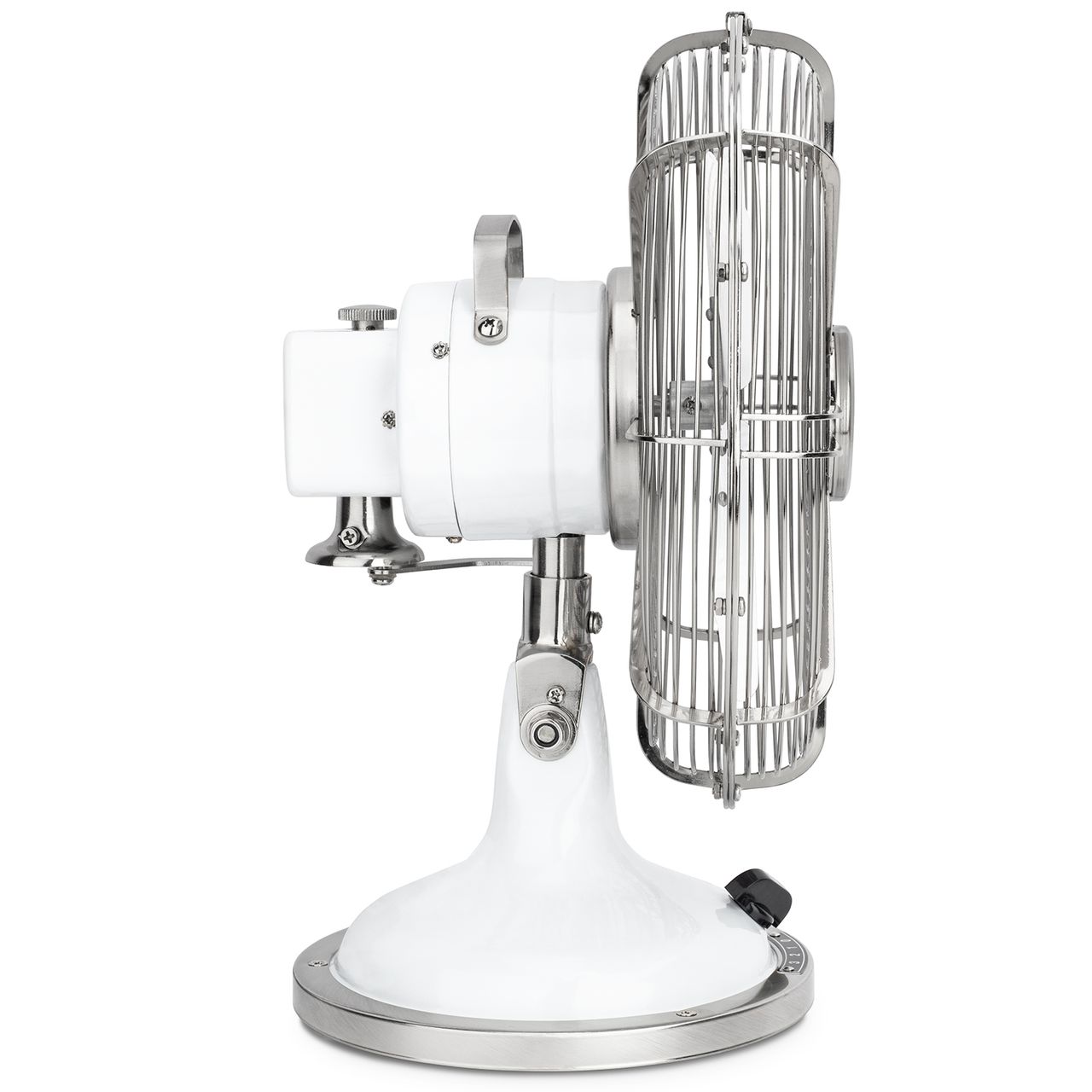 H.Koenig Elektrischer Tischventilator im Retro-Stil, weiß