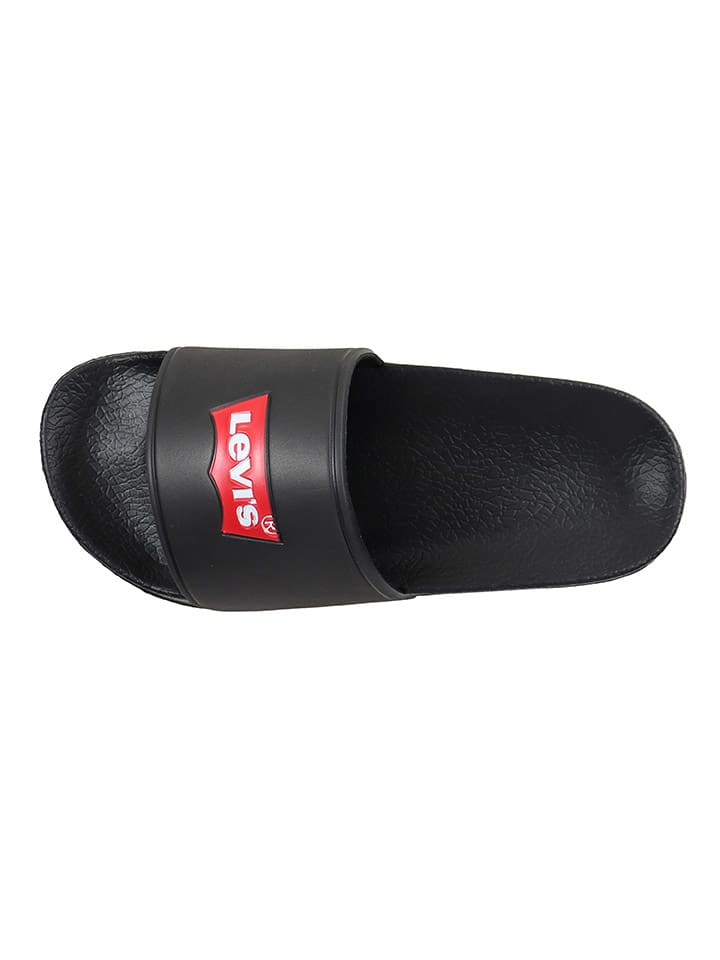 Levi´s Pantoletten in Schwarz/ Rot günstig kaufen
