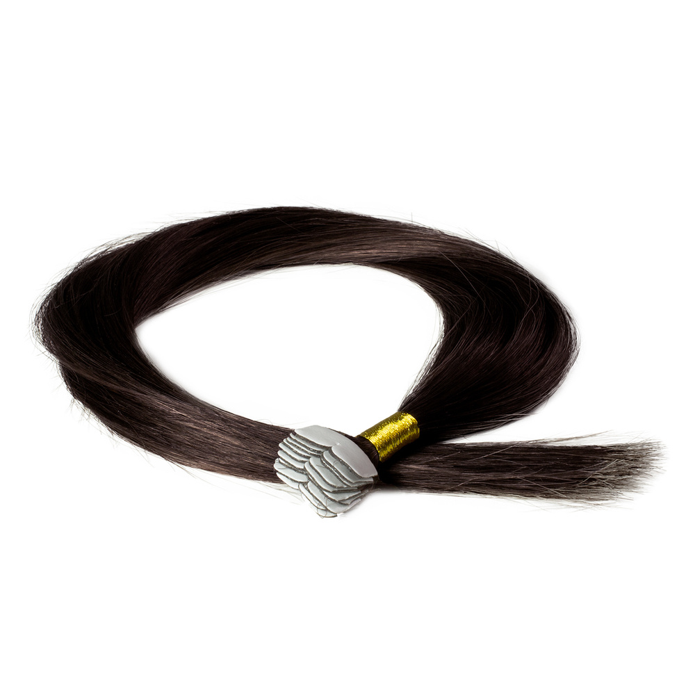hair2heart Extensions adhesives Mini Tape Premium cheveux naturels #4 Marron extensions