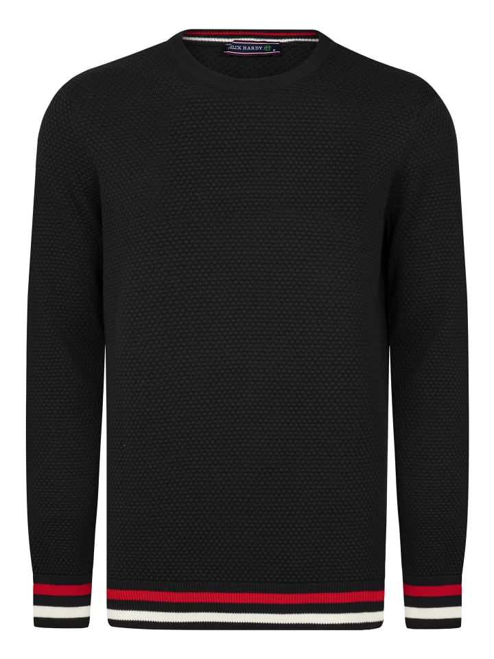 Felix Hardy Rundhals Baumwollpullover in Schwarz günstig kaufen