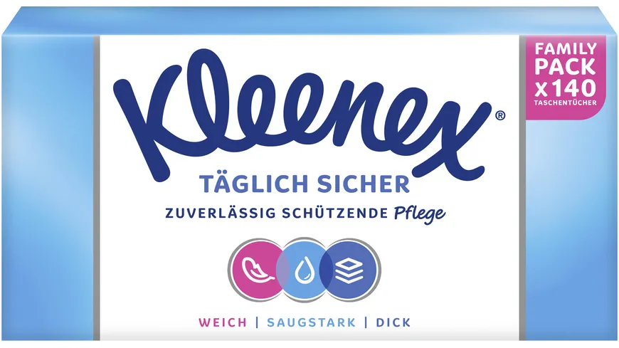 Kleenex Täglich Sicher Taschentücher, Box à 140 Tücher