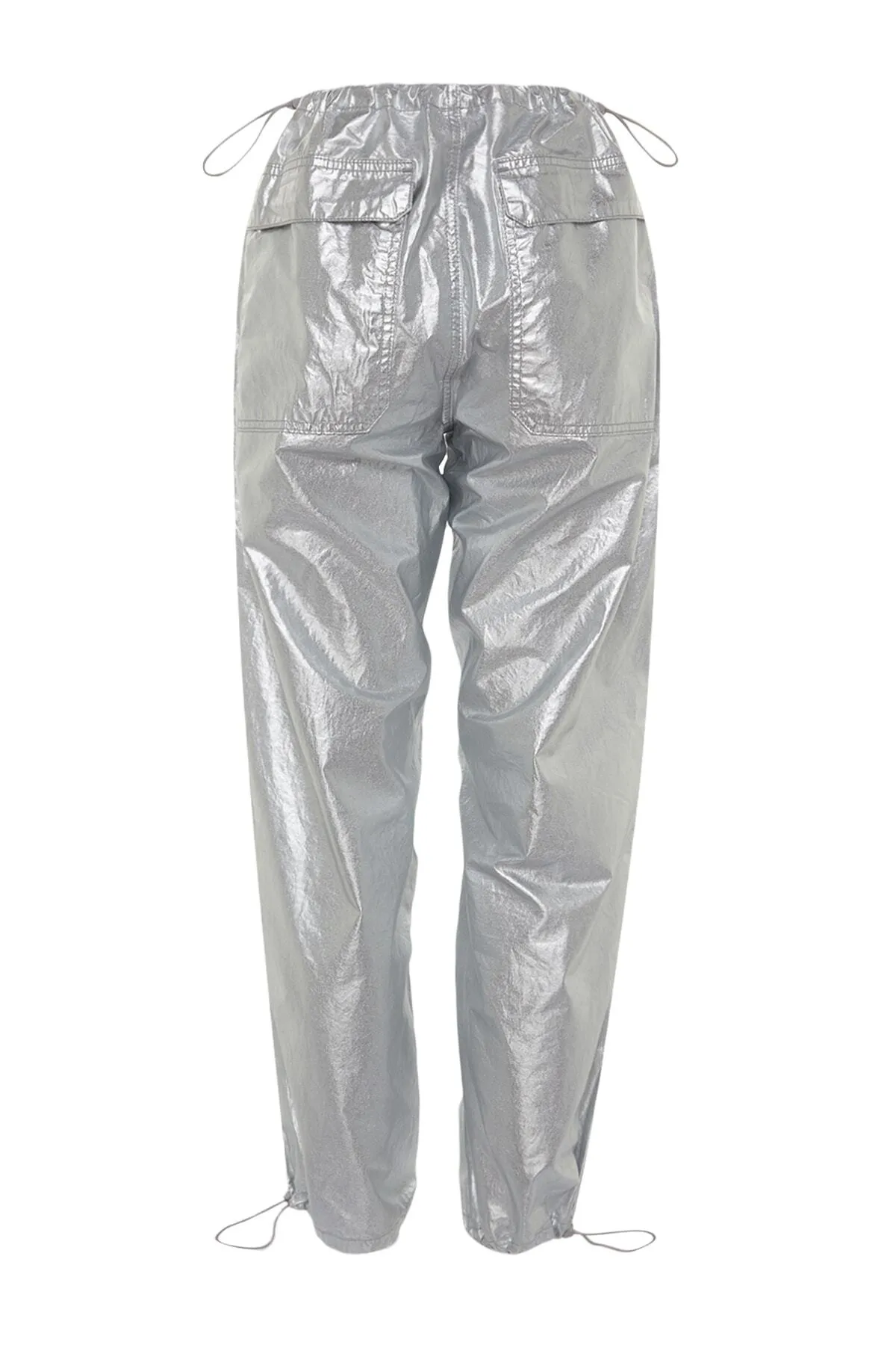 Trendyol Collection  Silberne Jeans mit niedriger Taille TWOAW24JE00351