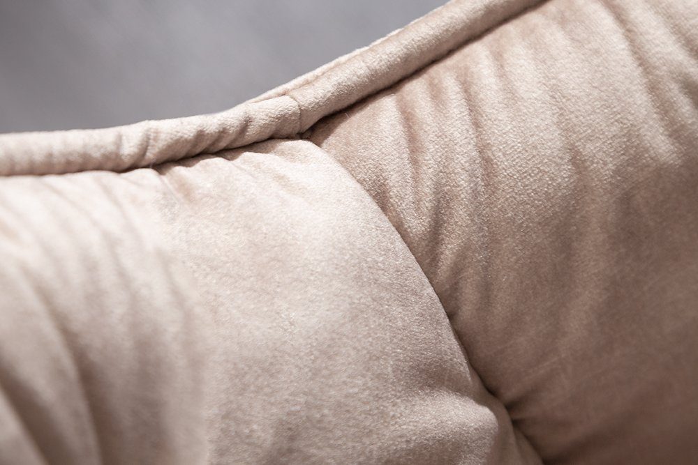 riess-ambiente Stuhl MILANO champagner, Esszimmer · Samt · Metall · mit Armlehne · Chesterfield-Steppung