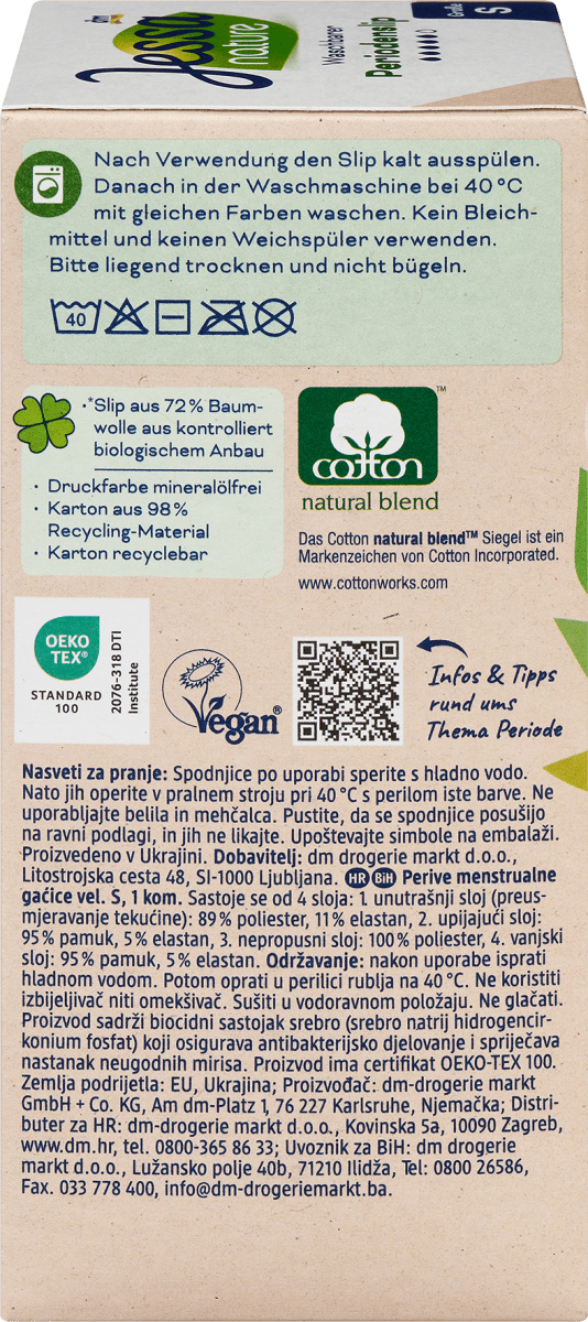 Periodenunterwäsche Slip schwarz Gr.S nature, 1 St