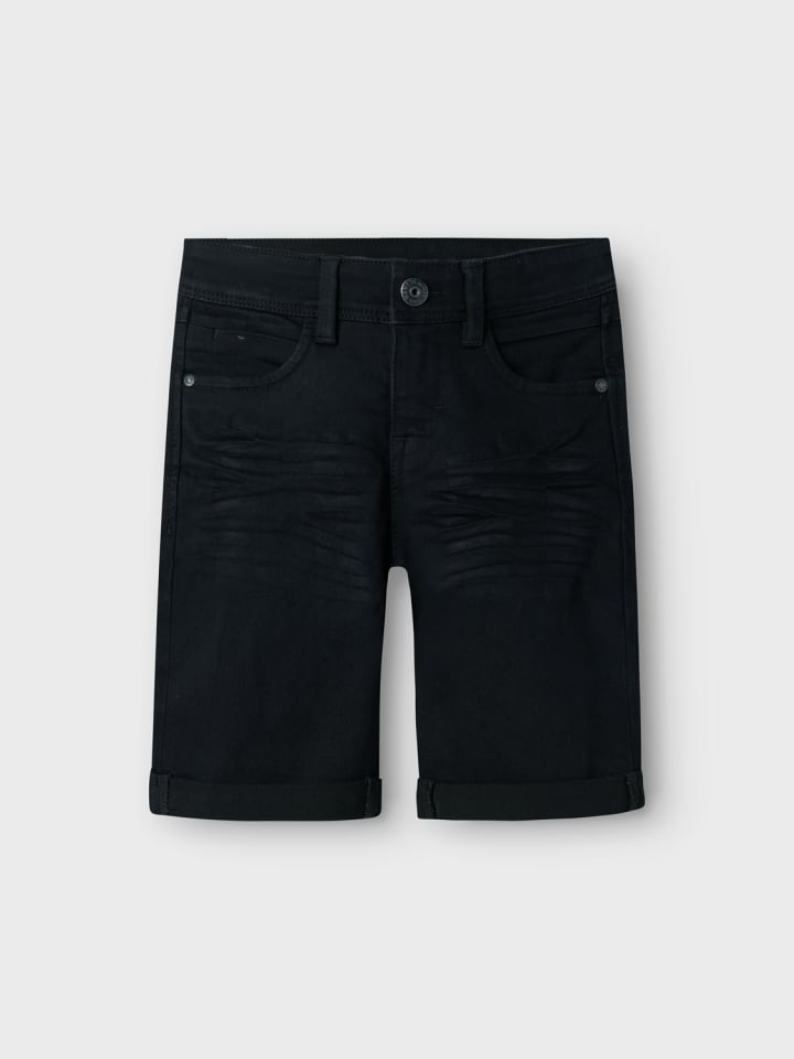 name it Stretch Jeans Shorts Kurze Denim Hose 5-Pocket in Schwarz günstig kaufen 158