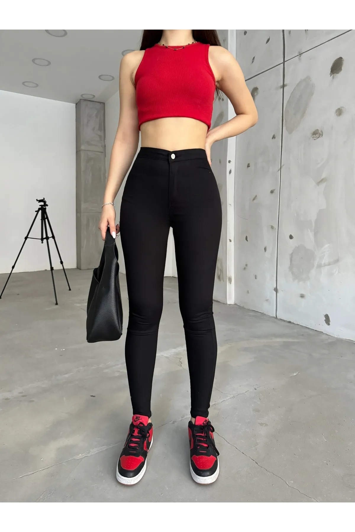 BİKELİFE  Schwarze Lycra-Leggings für Damen
