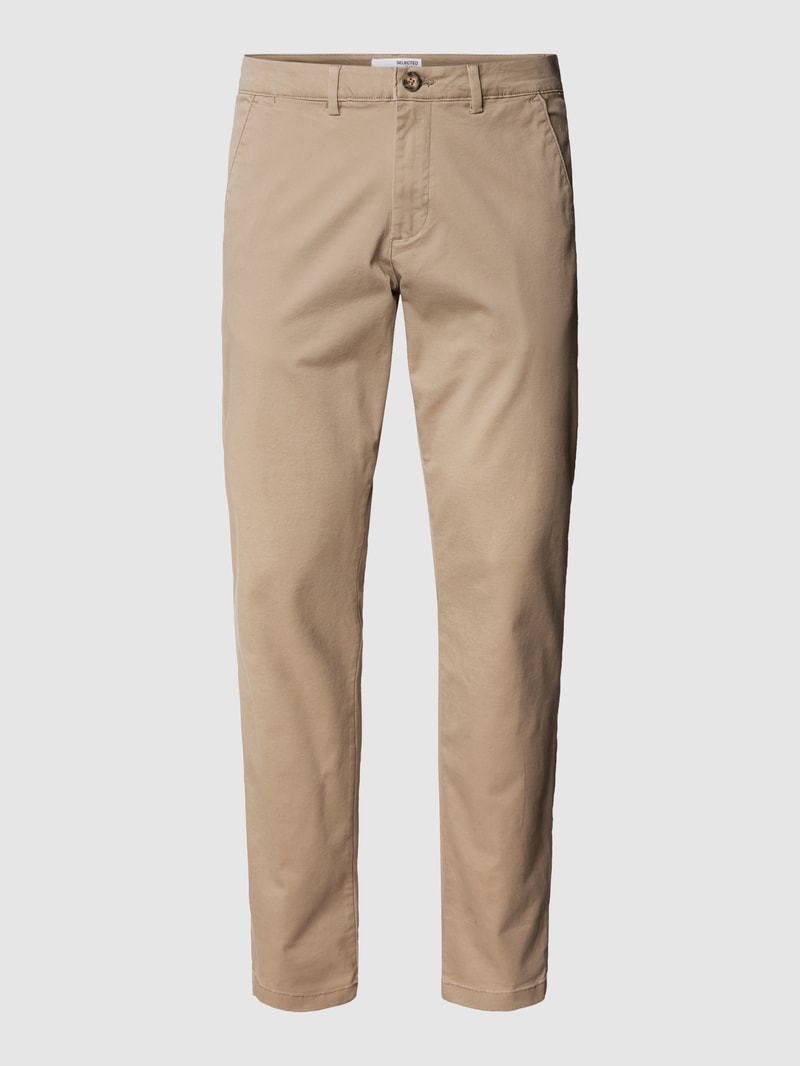 Slim Fit Chino in unifarbenem Design Modell 'NEW Miles' in beige