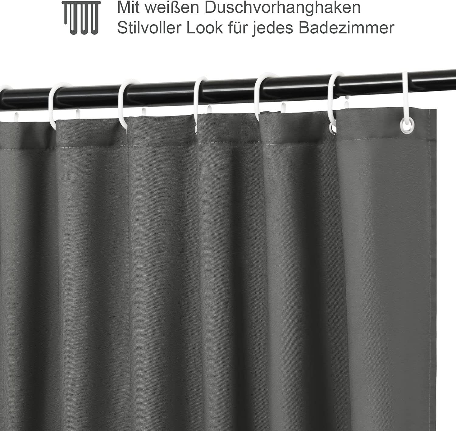 Woltu Duschvorhang Breite 120 cm (1-tlg), Badvorhang Anti-schimmel
