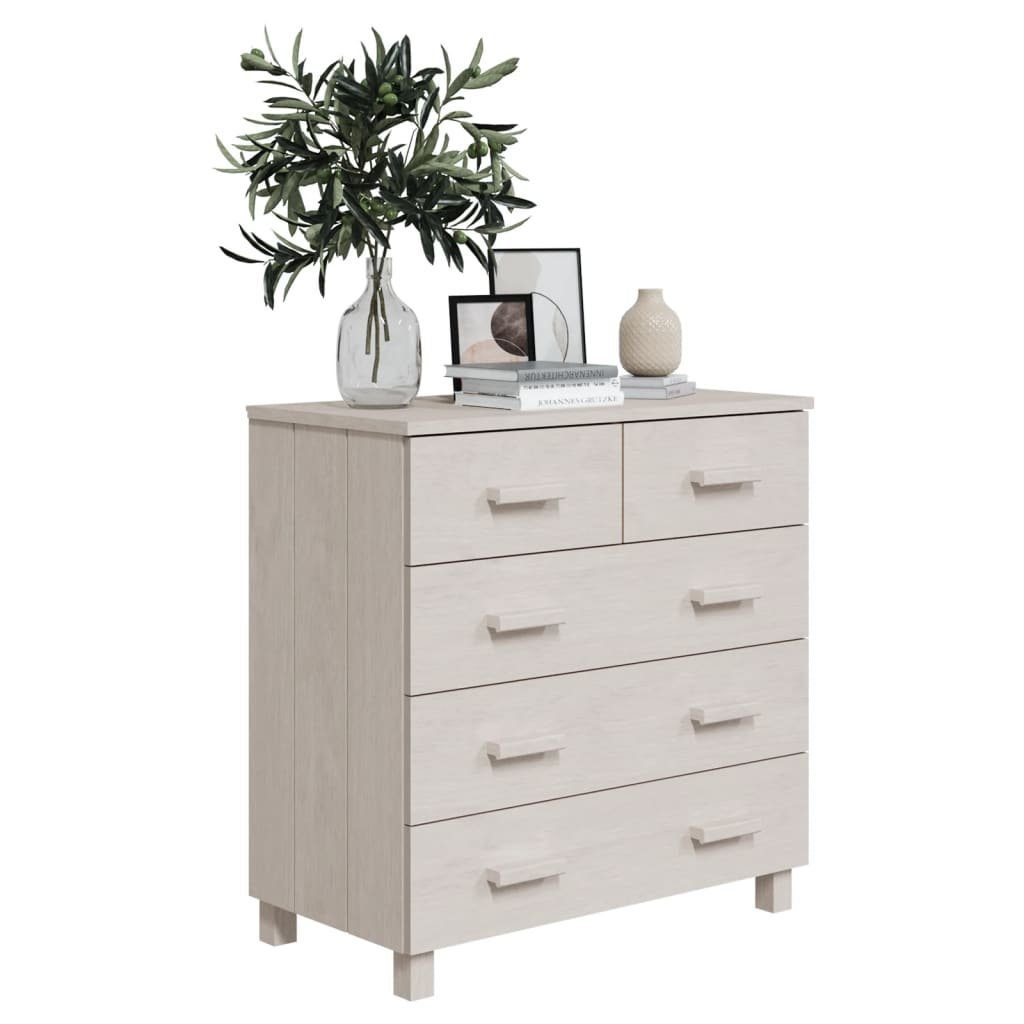 vidaXL Sideboard Sideboard HAMAR Weiß 79x40x80 cm Massivholz Kiefer (1 St)