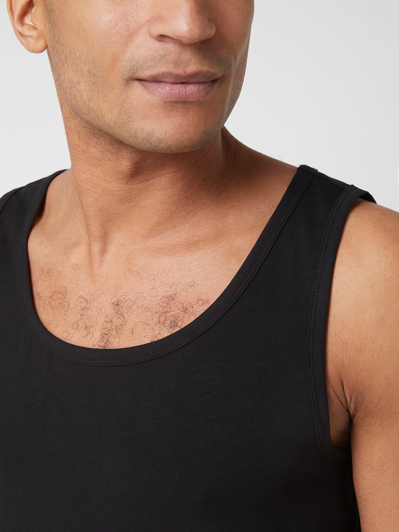 Tanktop mit Stretch-Anteil im 2er-Pack in schwarz
