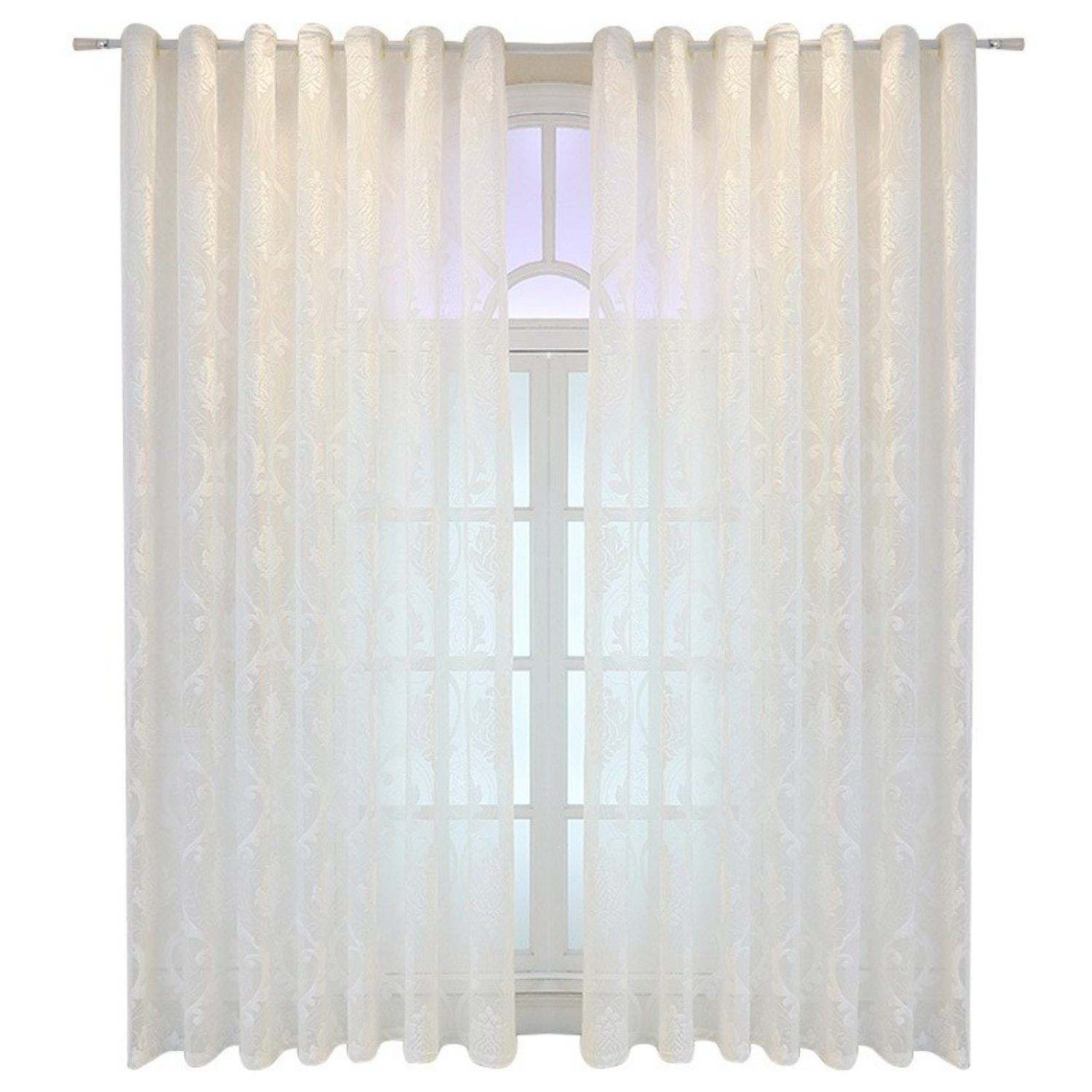 Gardine, HOMEIDEAS, Ösen (2 St), halbtransparent, Polyester, Vintage