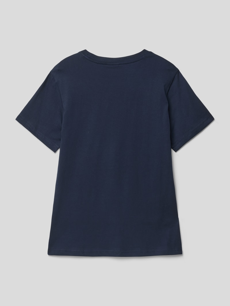T-Shirt mit Logo-Print in marineblau