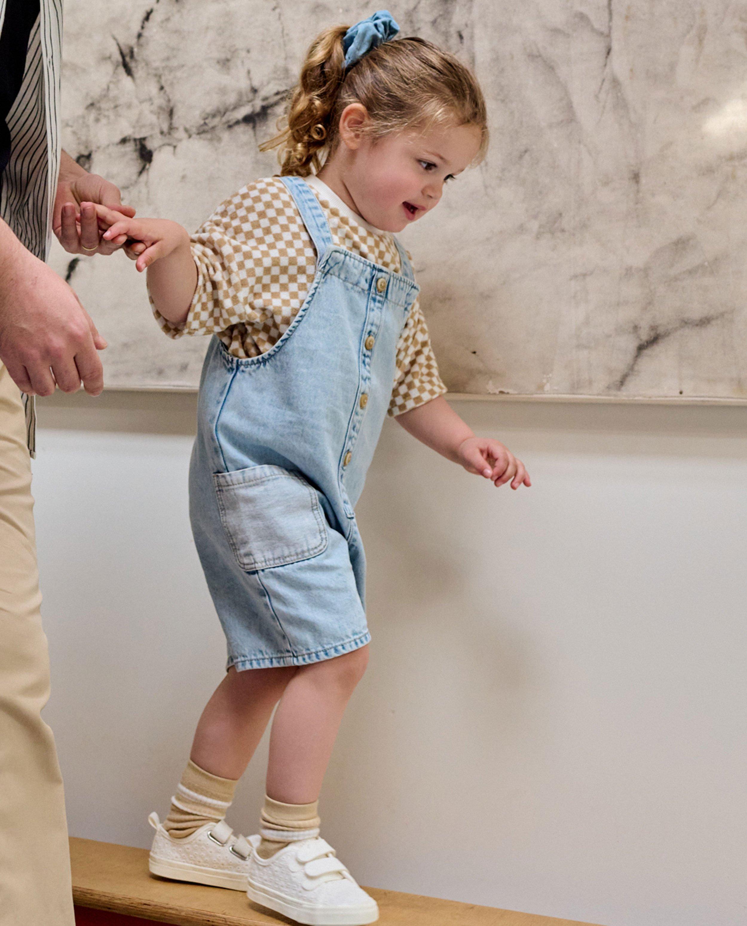 Salopetă unisex din denim Nanja Massy, 3-8 ani, albastru deschis