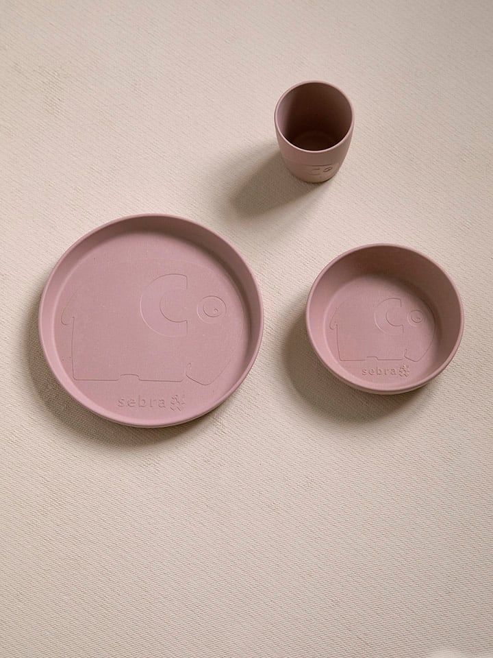 Sebra 3tlg. Geschirr-Set in Rosa günstig kaufen onesize