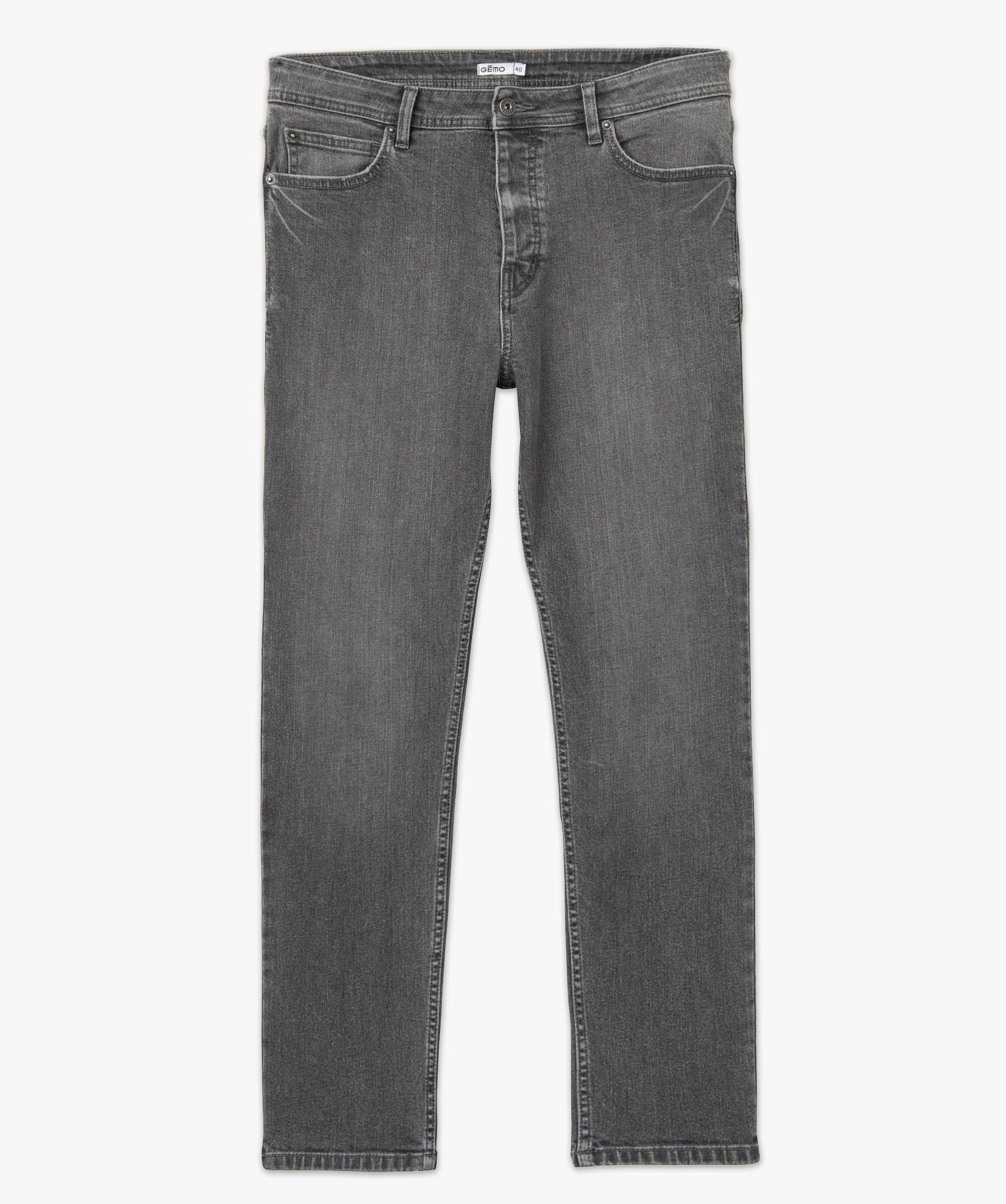 Jean homme coupe Tapered 5 poches gris | GEMO