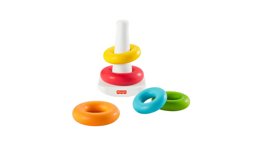 Fisher-Price Eco Farbring Pyramide, Stapelspiel, 100% Bio-Kunststoff