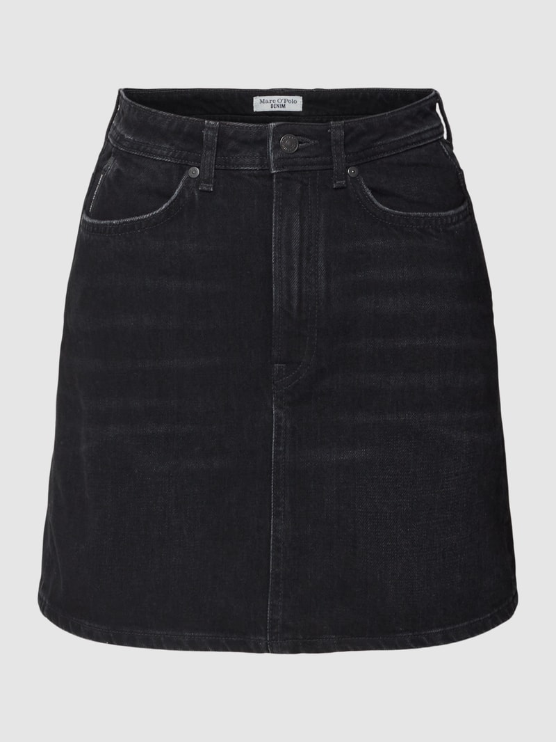 Jeansrock mit Label-Detail in schwarz