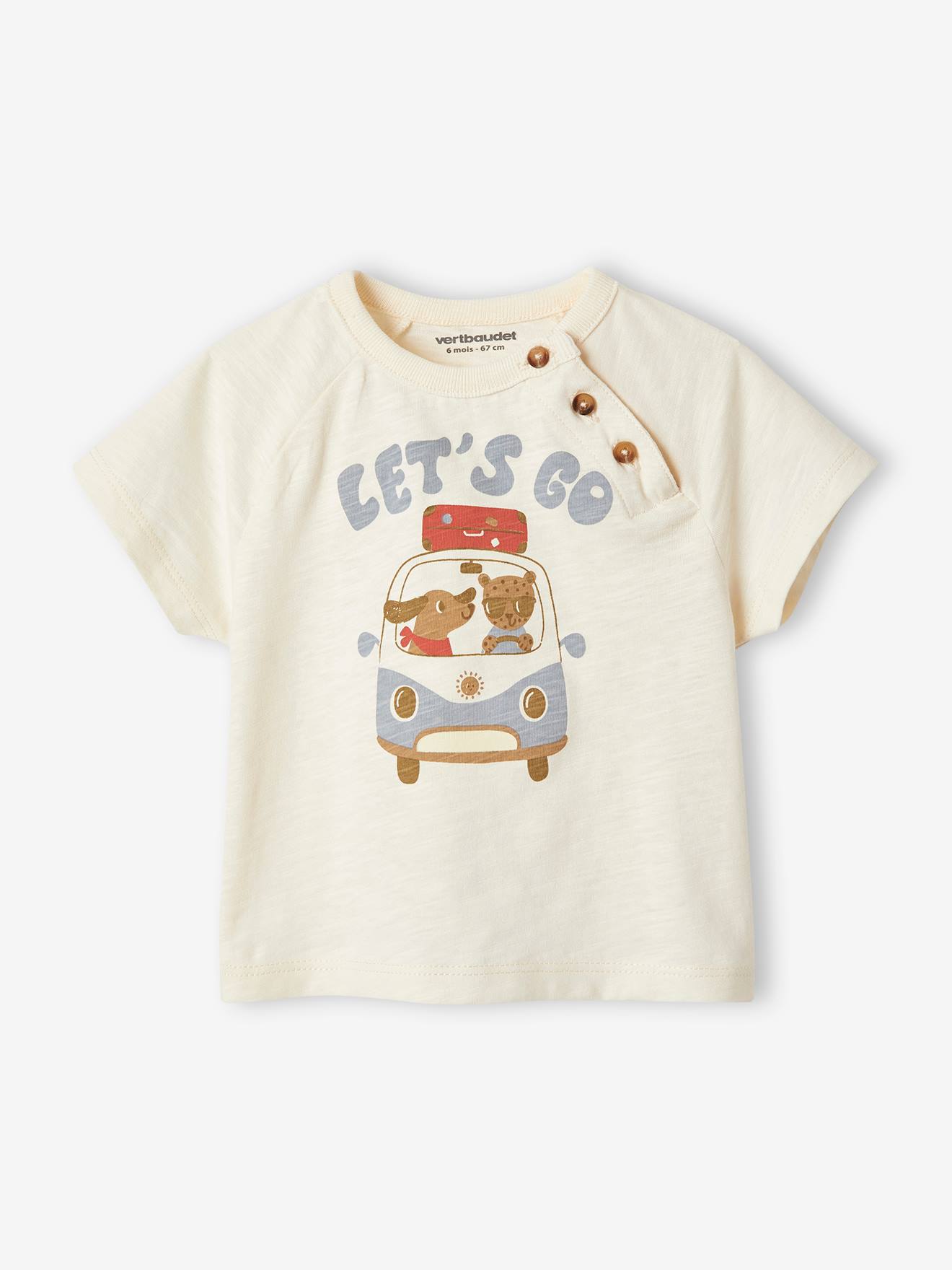 Ensemble tee-shirt manches courtes + pantalon bébé écru