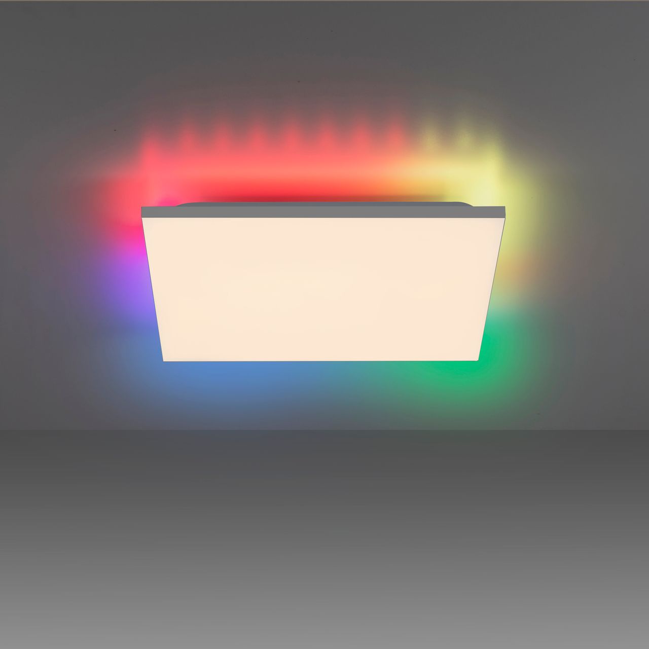 JUST LIGHT CONRAD, LED Deckenleuchte, dimmbar, CCT, RGB, IR-Fernbedienung, weiss