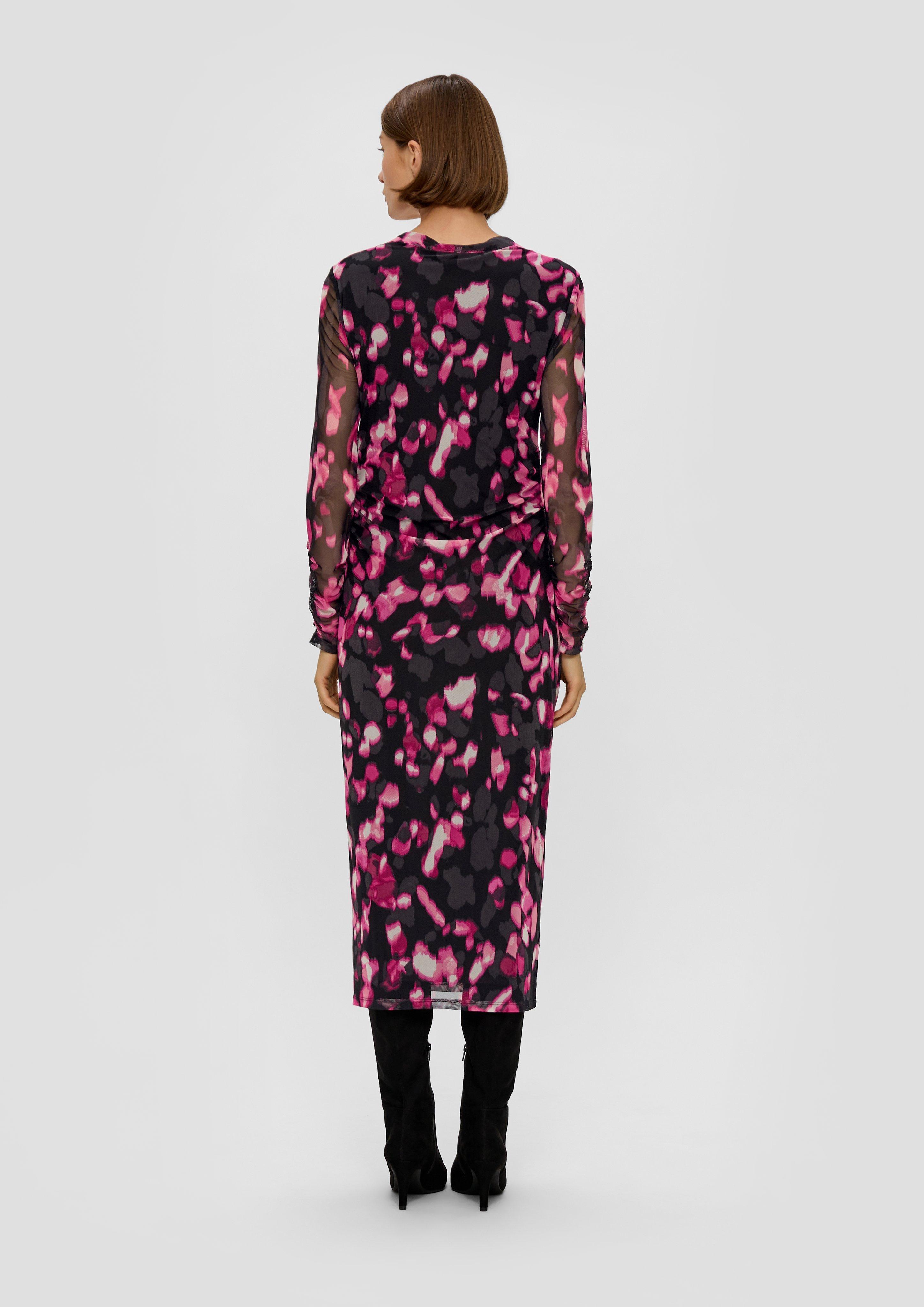 Mesh-Kleid mit Raffung  2138560-99A3