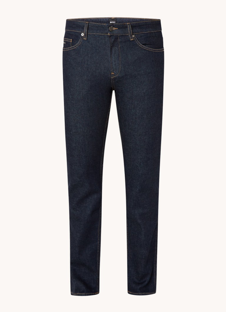 Jeansy Hugo Boss Delaware slim-fit, ciemne wyblaknięcie