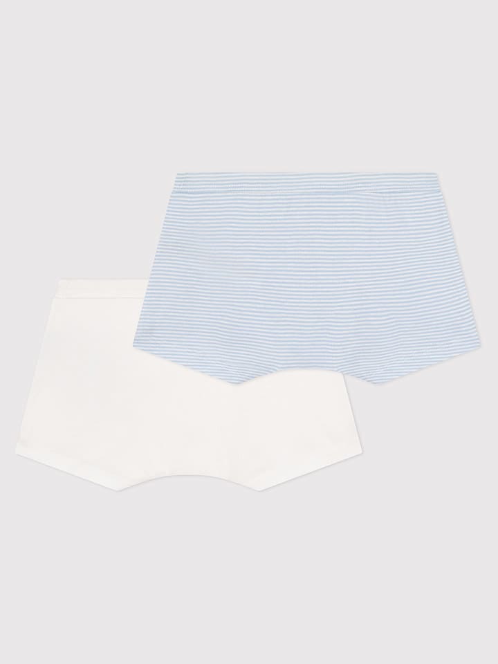 PETIT BATEAU 2er-Set: Boxershorts in Hellblau/ Weiß günstig kaufen