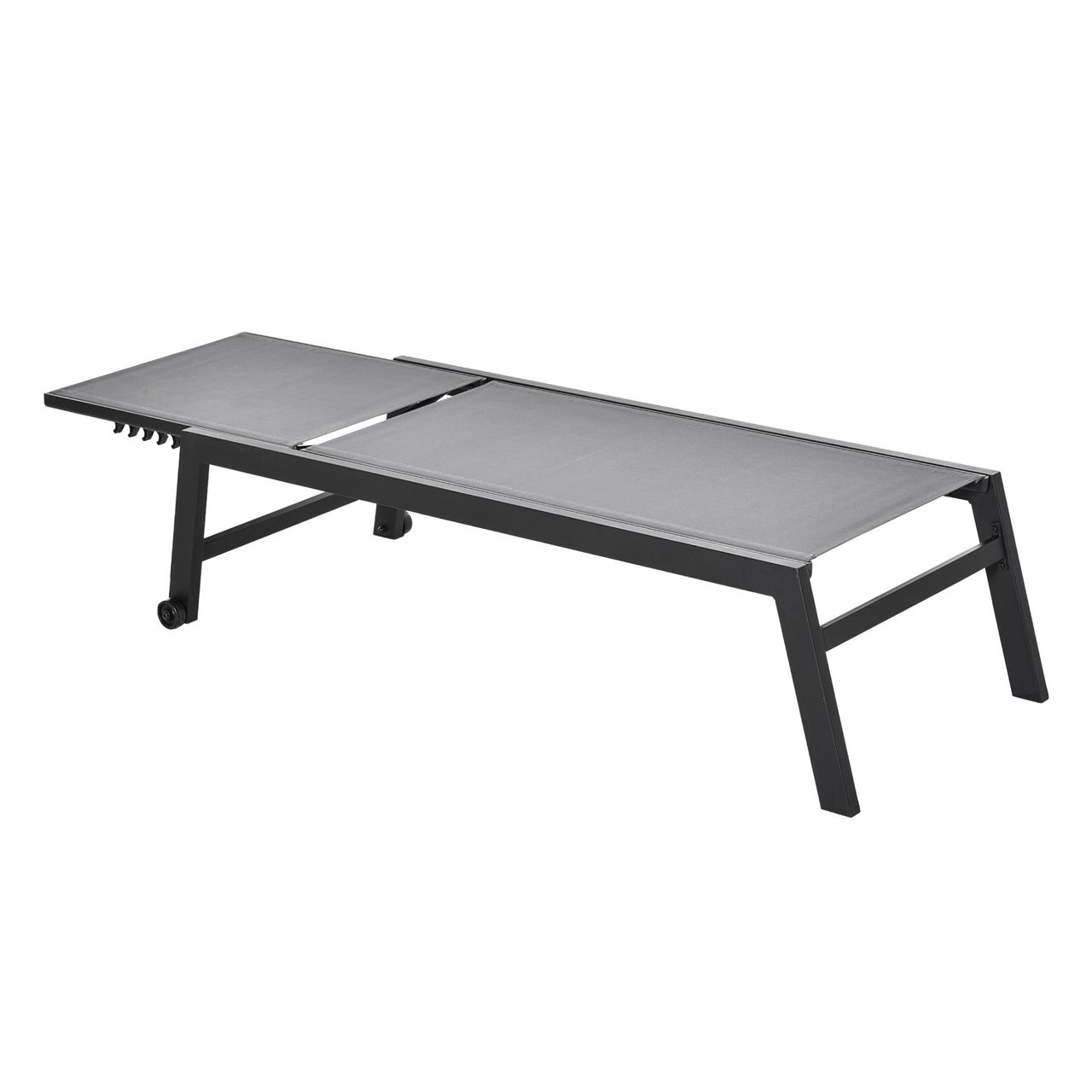 Outsunny Sonnenliege Gartenliege 5-stufige Rückenlehne Aluminium Grau