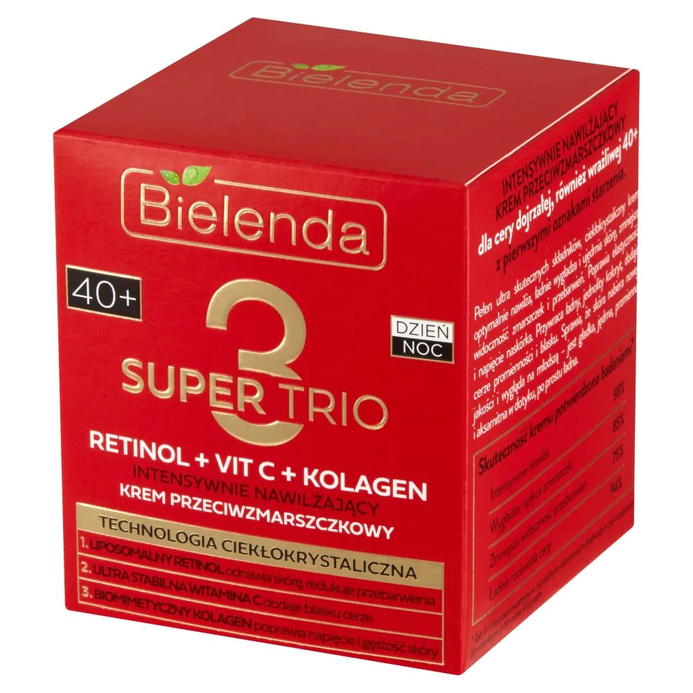 Bielenda Super Trio (Retinol + Vitamine C + Collageen) Anti-rimpelcrème 40+ dag/nacht