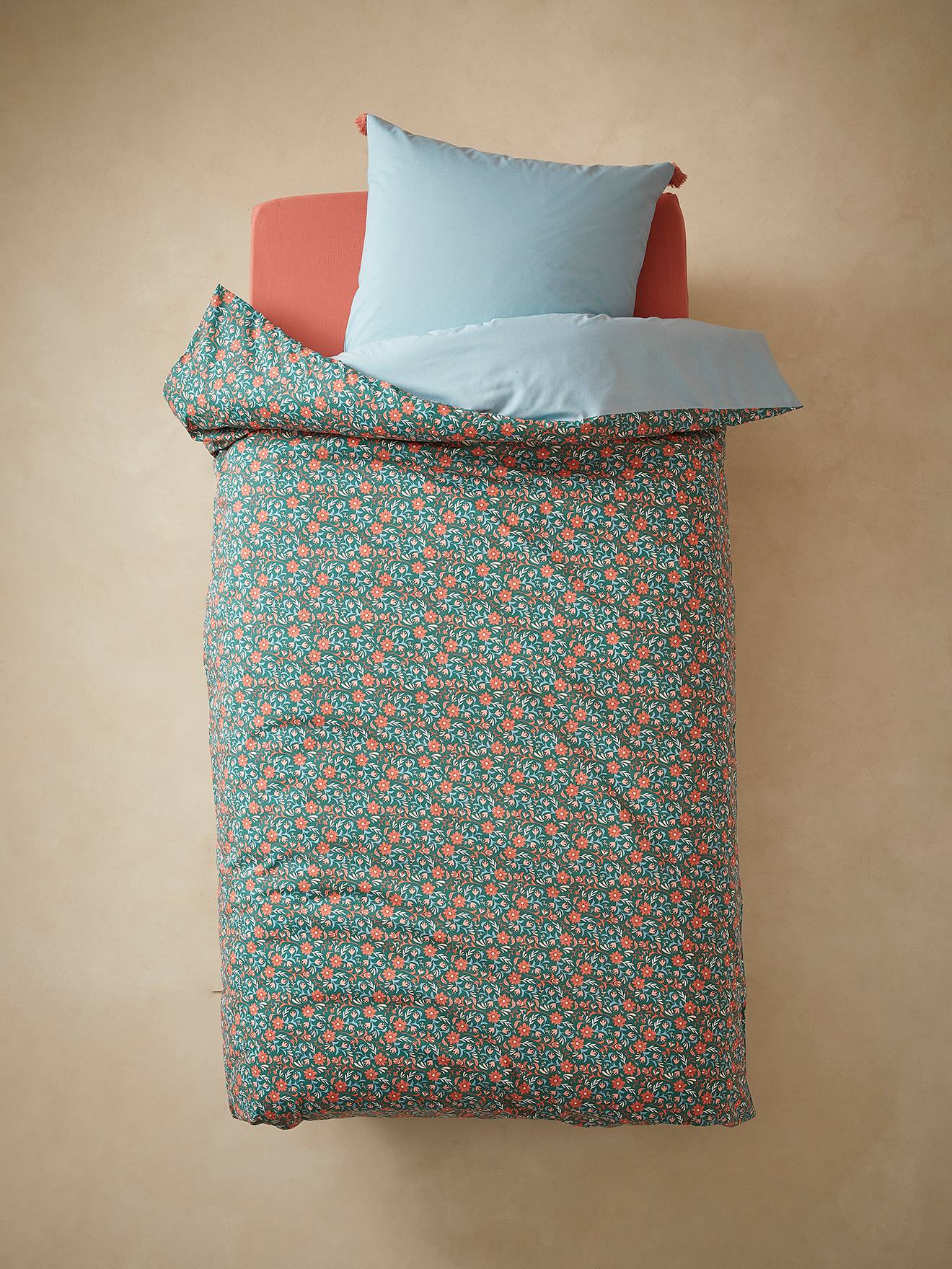 Parure housse de couette + taie d'oreiller enfant GIPSY ROULOTTE bleu