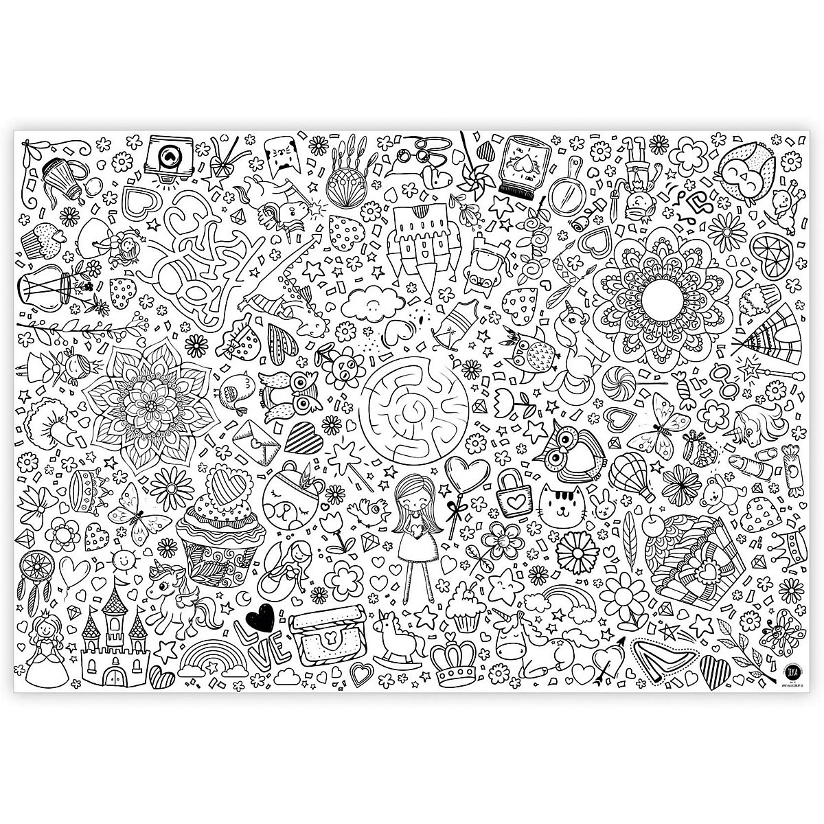 Mal Mich Bunt Ausmal-Tischdecke aus Papier: Fantasie, 84,1x118,9cm