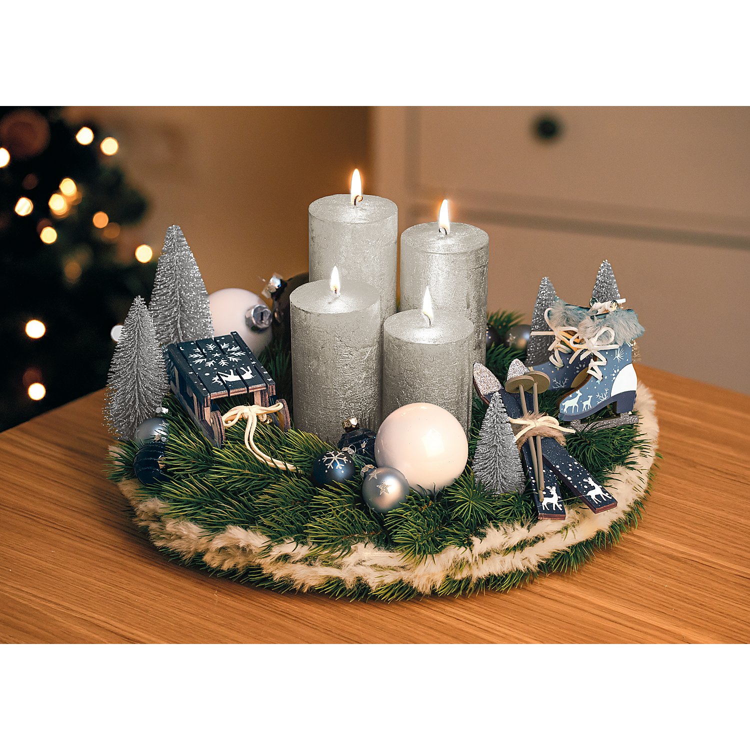 Weihnachtskugeln aus Glas, blau, 3 cm Ø, 9 Stück